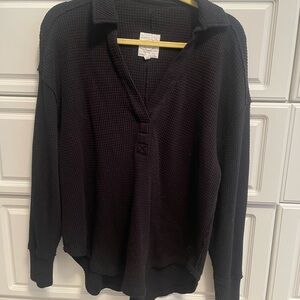 Aerie Black Knit Top
